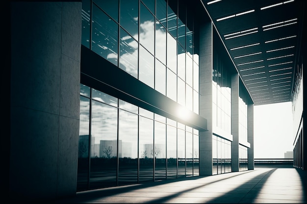 A stock photo of a sleek and modern office building with a minimalist design