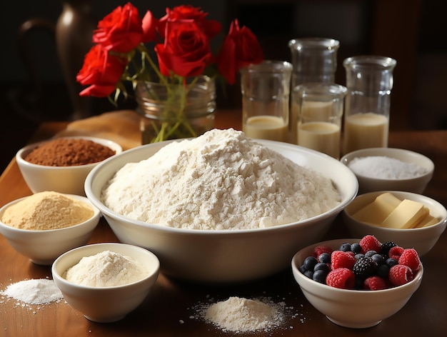 Stock photo of tapioca flour on the kitchen flat lay photography