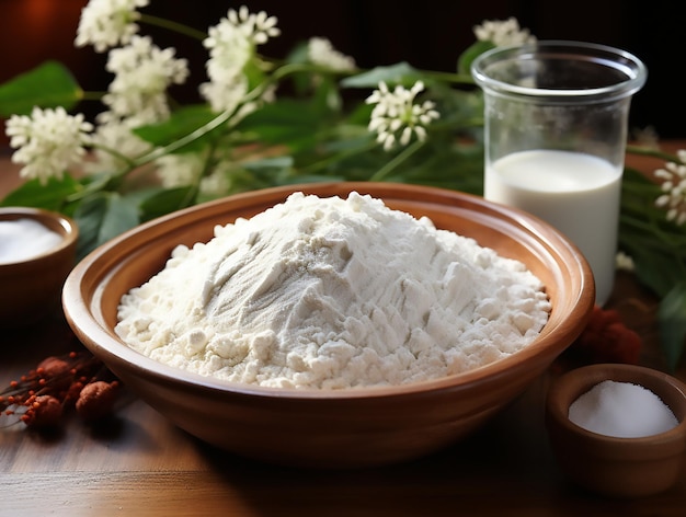 Stock photo of tapioca flour on the kitchen flat lay photography