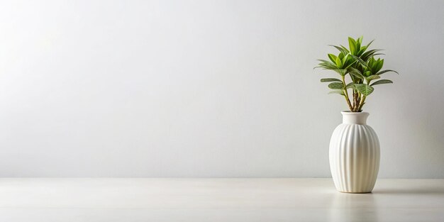 Stock photo of a vase with plant on white surface