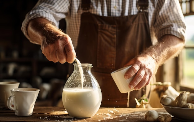 Photo stock photography featuring milk processing generative ai