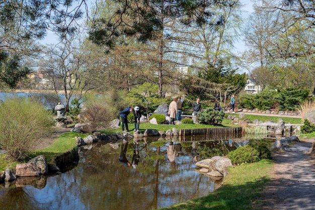 Stockholm Bergianska tradgarden Bergian Garden or Hortus Bergianus 20190428 Landscape Botanical garden in spring