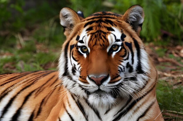 StockPhoto Close up portrait showcases Bengal tigers majestic presence in wild