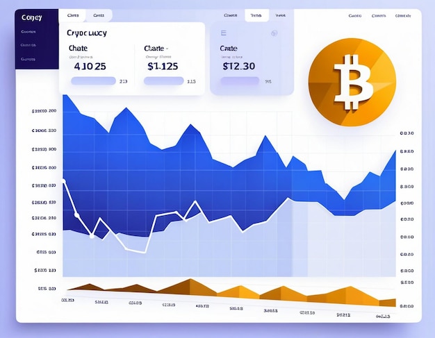 Photo stocks buying and selling of commodities or cryptocurrency value chart with space for your copy