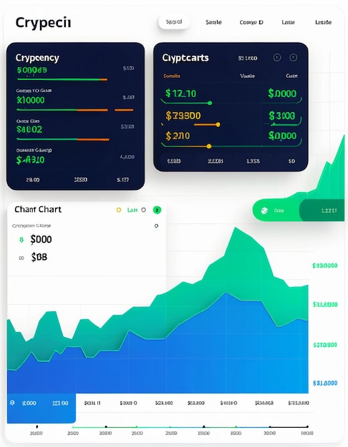 Photo stocks buying and selling of commodities or cryptocurrency value chart with space for your copy