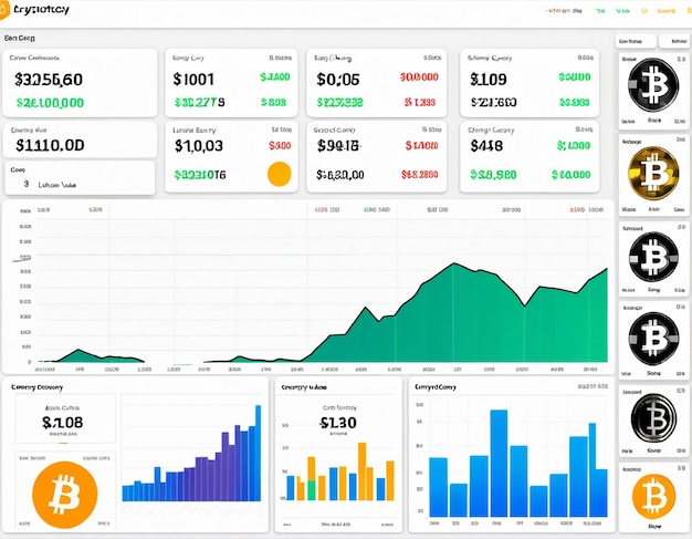 Photo stocks buying and selling of commodities or cryptocurrency value chart with space for your copy