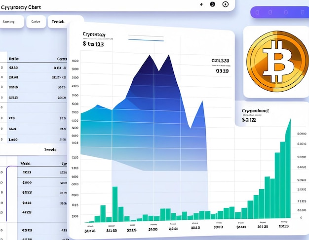 Photo stocks buying and selling of commodities or cryptocurrency value chart with space for your copy