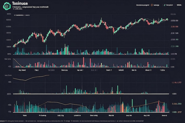 Stocks buying and selling of commodities or cryptocurrency value chart with space for your copy