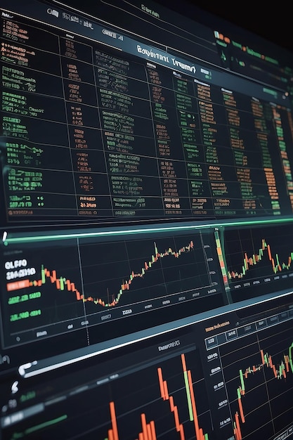 Stocks buying and selling of commodities or cryptocurrency value chart with space for your copy