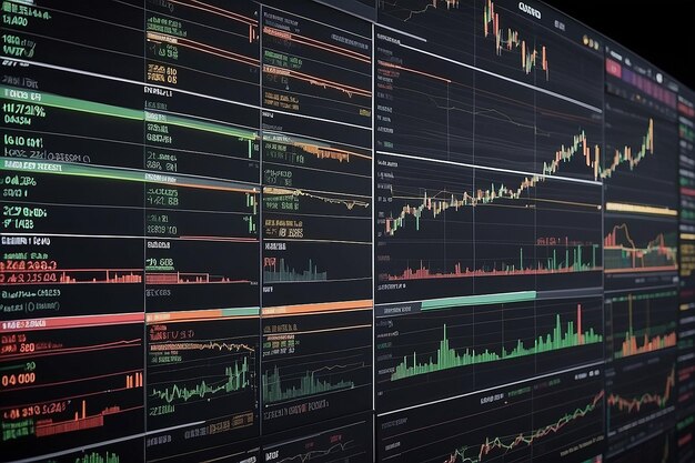 Stocks buying and selling of commodities or cryptocurrency value chart with space for your copy