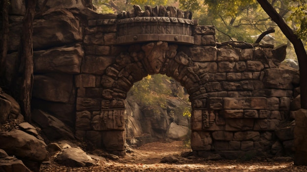 Stone arch entrance wall