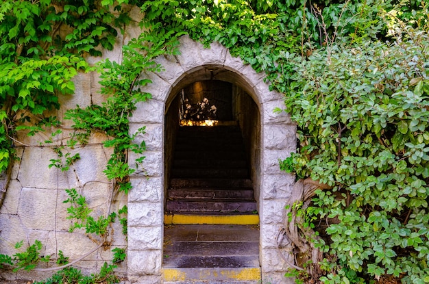 Stone arch leading to the tunnel.