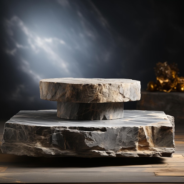 Stone background for product photography podium