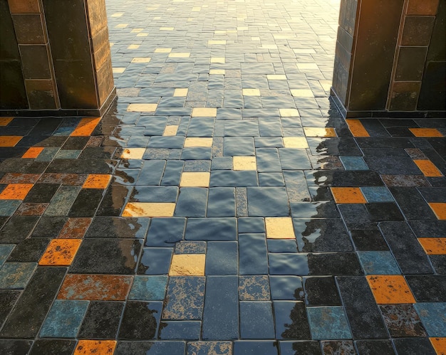 Photo stone black and gold shiny luxury floors