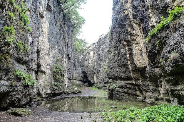 Stone Bowl gorge a unique nature reserve Gorge in mountains landscape nature on Dagestan Russia