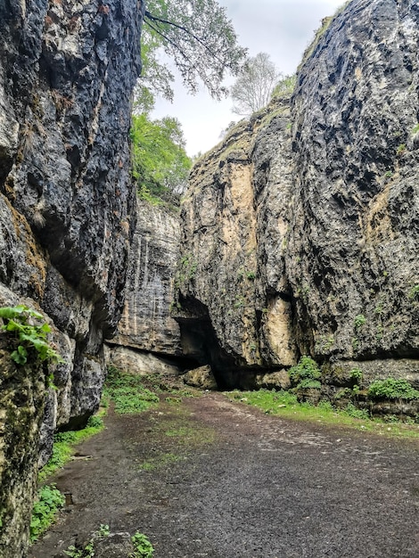 Stone Bowl gorge a unique nature reserve Gorge in mountains landscape nature on Dagestan Russia