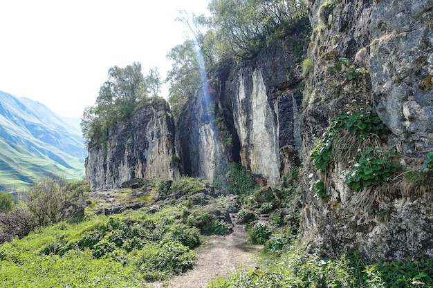 Stone Bowl gorge a unique nature reserve Gorge in mountains landscape nature on Dagestan Russia