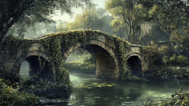 A Stone Bridge Over a Creek