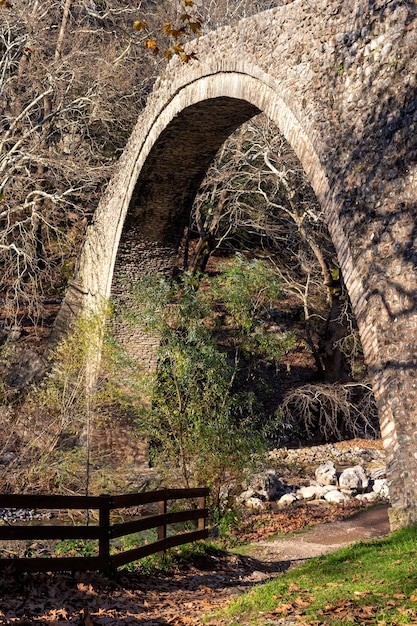 Stone bridge St Vissarion in Pyli Thessaly region Greece