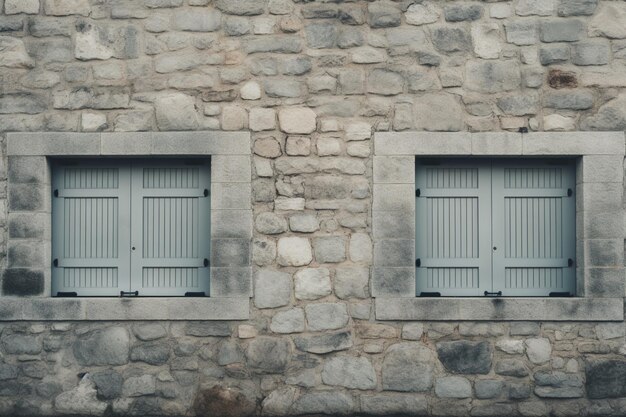 Photo a stone building with windows that say no windows