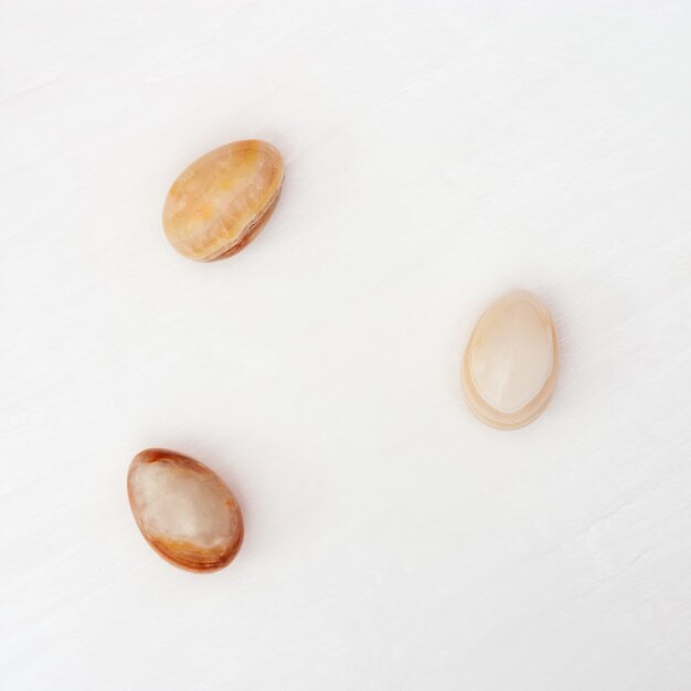 Stone Easter eggs on the table