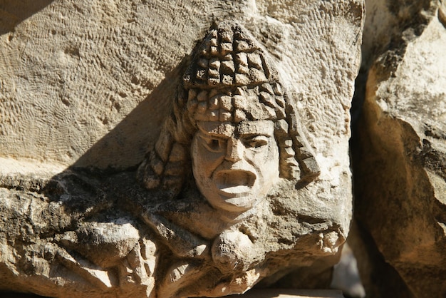 Stone Face in Myra Ancient City in Demre Antalya Turkiye