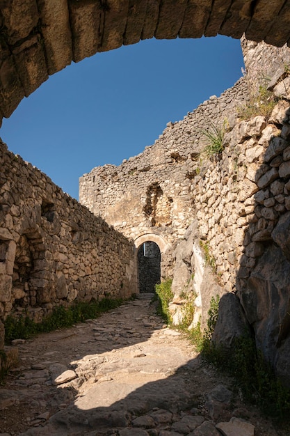 Stone fortress in Pocitelj medieval village in the Capljina municipality in Bosnia and Herzegovina