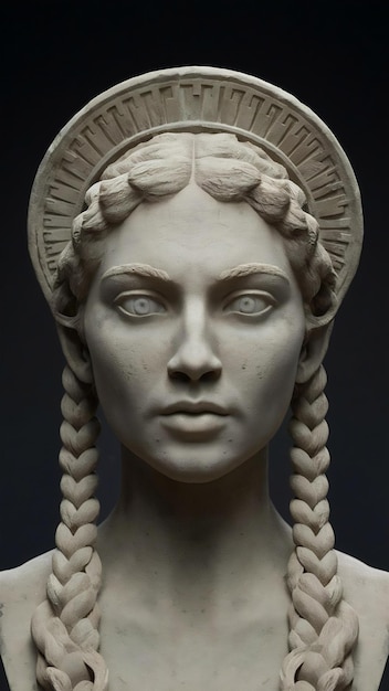 Stone greek goddess head