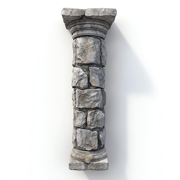 Photo stone pillar transparent background realistic element