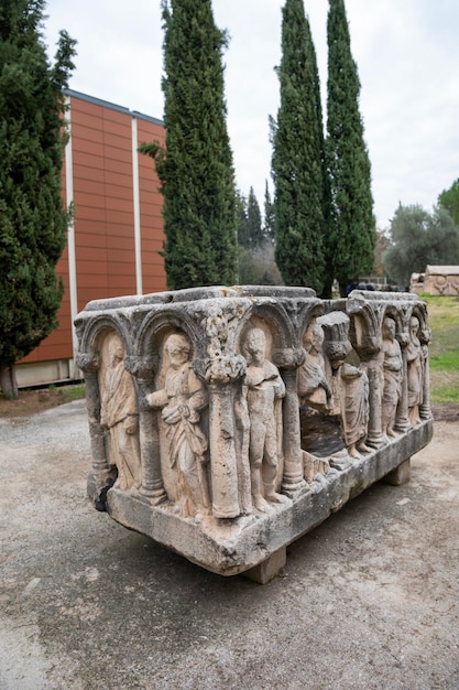 Stone sculpture stone sculptures from the ancient Greek Empire museum visitors visiting stone