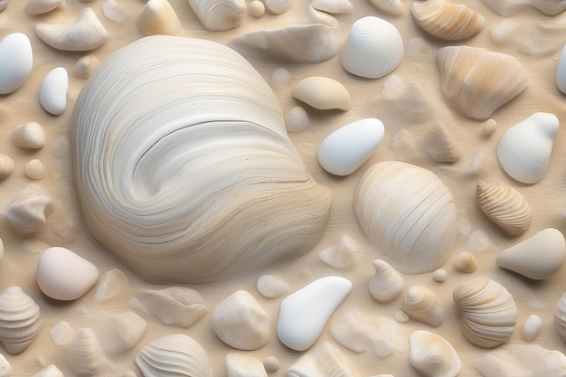 Stone shell and sand texture background created using generative ai technology