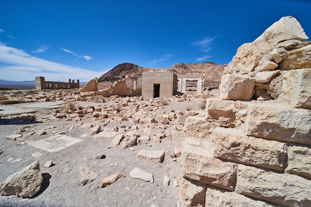 Stone structure falling apart in ghost town