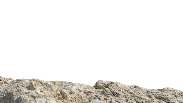 Stone texture in the foreground on a white background