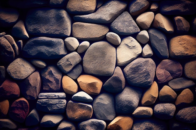 Stone wall background of stones 3d illustration Generative AI