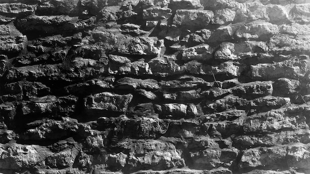 Stone wall black and white background