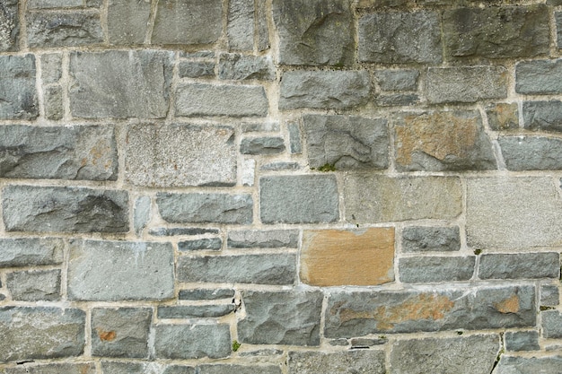 A stone wall with a gray color that says " brick ".