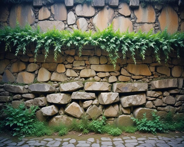 a stone wall with a light on it and a stone wall with a light on it