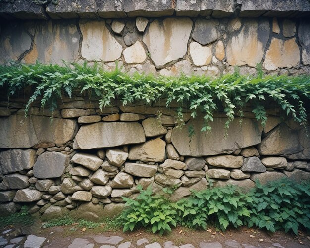 a stone wall with a light on it and a stone wall with a light on it