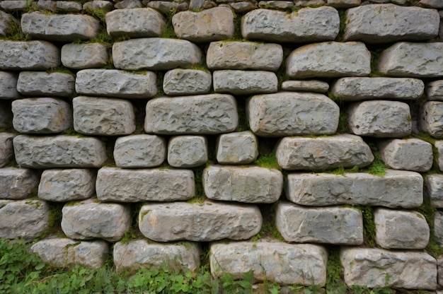 Photo a stone wall with a stone in the middle of it