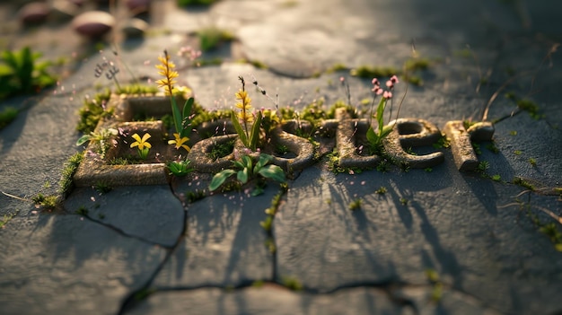 Photo a stone with the word  garden  written on it