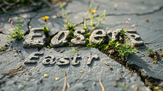 Photo a stone with the word  past  on it