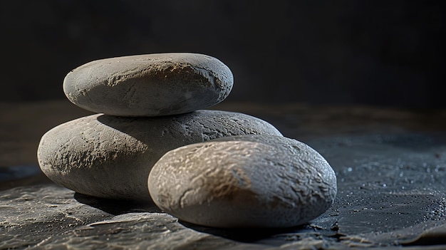 stones for the podium on a dark background Generative AI