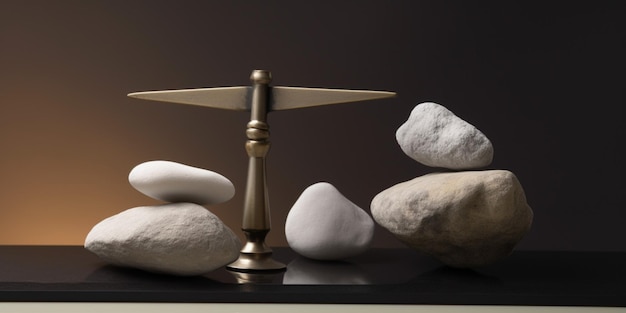 Stones on a table