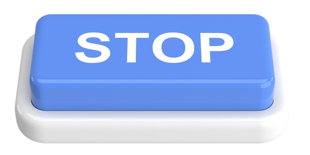 Stop button 3D button 3D illustration