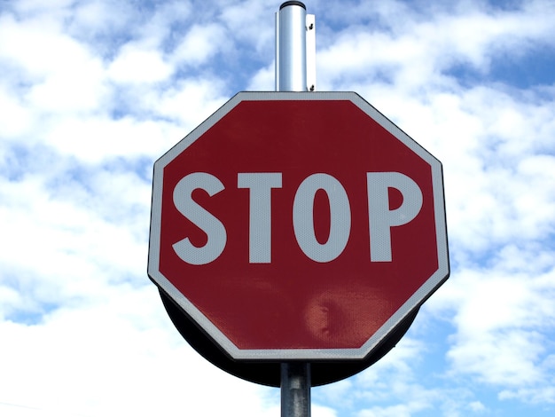 Stop sign over sky