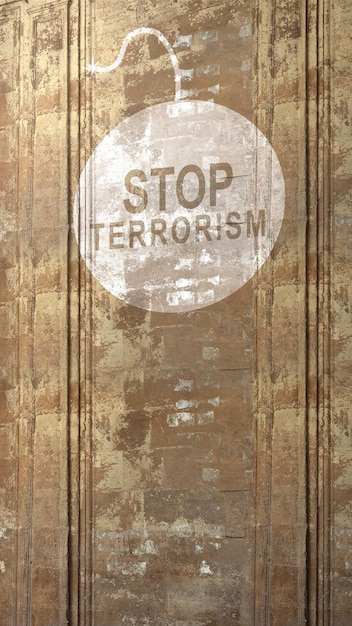 Stop terrorism sign