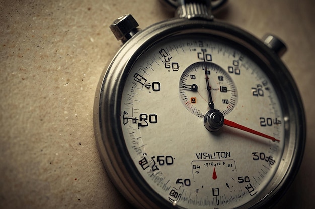 Photo stopwatch isolated on the paper background