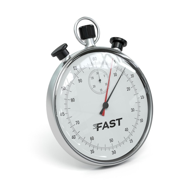 Stopwatch on white background - 3D rendering