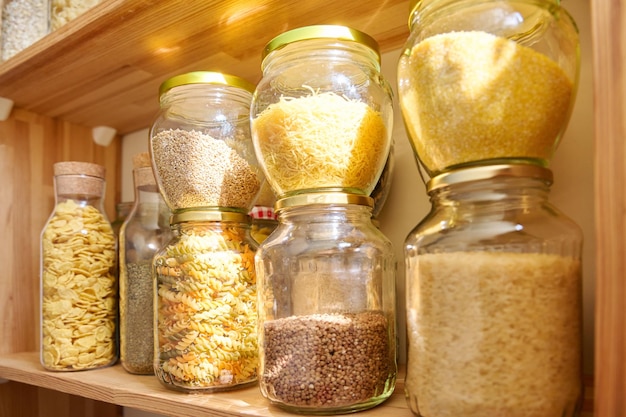 Storage of food in the kitchen in pantry