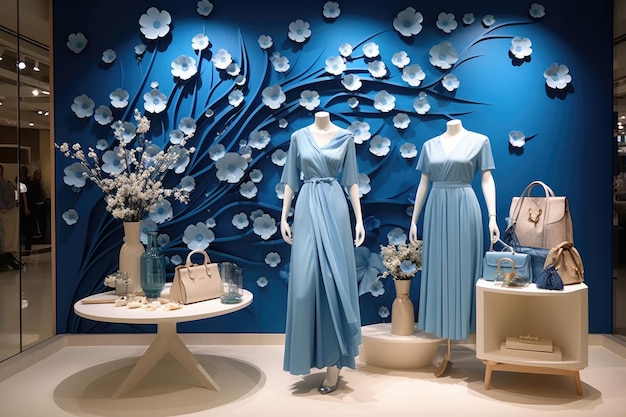 store decoration in blue theme inspiration ideas